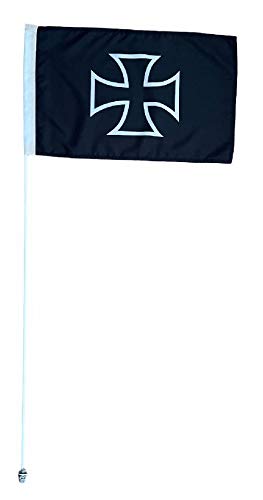JLP Compatible With Off-Road Sports 4x4 Polaris RZR CanAm Kawasaki Yamaha Recreational Sports ATV Glamis Sand Dunes Safety High visibility and Wind Resistance 6 Ft Tall Flag 12x19 IN Diameter flag Made In USA Wildcat Razr Teryx Rhino Big Red Mule Iron Cross Flag