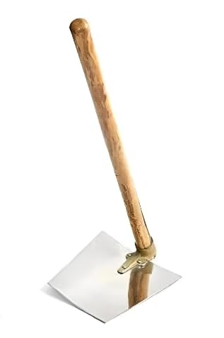 Agronova Stainless Steel Kassi Spade Hoi for Gardening and Agricultural Use (10-inch) – Durable Stainless Steel Blade with 3-Foot Wooden Handle for Digging, Tilling, and Soil Preparation Gardening
