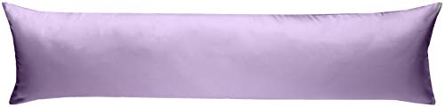 Bettwaesche-mit-Stil Mako-Satin Seitenschläferkissen Bezug aus 100% Baumwolle (Baumwollsatin) viele Farben & Größen Uni/einfarbig (40 cm x 145 cm, Flieder) viele Farben & Größen