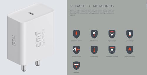 Image of Original 33W Type C Adapter Rapidly Charging Charger for CMF 1 /Nothing 2a /2a Plus /2 /2A Special Edition /Buds and Other USB C Devices Quick Charging, White