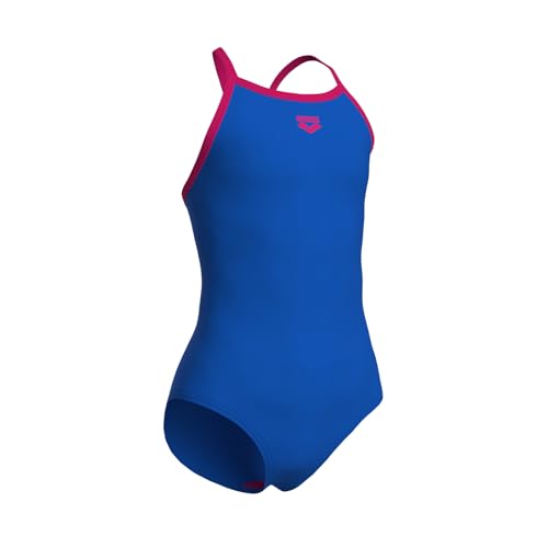 Image of Arena Girls' Feel Solid Light Drop Back Swimsuit Thin Straps Stretchy One Piece Kids Bathing Suit