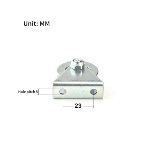 Blok koła pasowego z rowkiem w kształcie litery V, ze stali węglowej, 6 x 33 x 8 mm, do drzwi przesuwnych, gładka prowadnica linowa z uchwytem L, srebrne koło dla niezawodnej wydajności