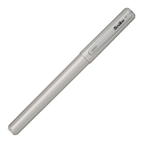 Image of Scrikss Primeo Medium Nib Fountain Pen | 3 Cartridges Included | Stainless Steel Nib & ABS Body | Grey | in Blister Pack