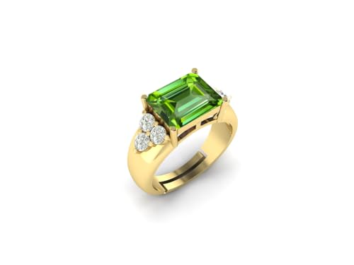 12.25 Ratti/13.50 Carat Beautiful Art Deoc Square Shape Peridot, Ruby, Gemstone Gold Plated Ring For Women And Men2