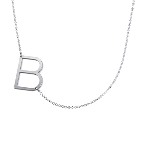 Oak&Luna Side Initail Personalized Necklace - Sterling Silver