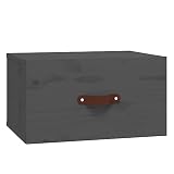 Fisinber Comodino da parete in legno di pino, 40 x 29,5 x 22 cm, moderno mobile da parete per camera da letto, corridoio, balcone e ufficio