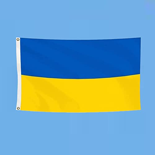 Ukraine-Flagge, 152 x 91 cm, mit Ösen, ukrainische Flagge, Banner, ukrainische Flagge mit Ösen, ukrainische Nationalflaggen, 100 % Polyester mit Messingösen (90 x 150 cm) Cover