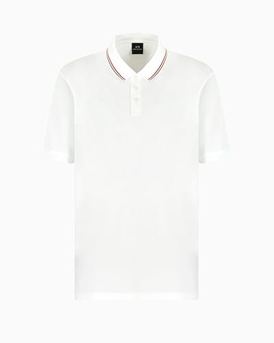 Armani Exchange Polo para Hombre Utitlity Edge, diseño de Rayas, Blanco Crudo, XXL
