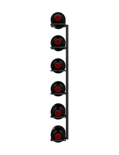 Image of Ultra Wine Racks Max Reveal Wall Mounted Wine Rack - Black Metal Wall Rails, 2 ft (6 Bottles)