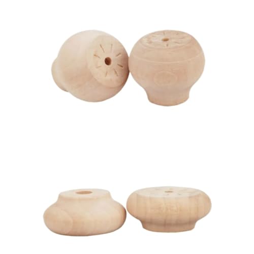 Patas elevadas de madera maciza para sofá y mueble de TV redondas C1 8