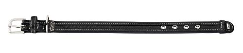 HUNTER MADEIRA SPECIAL Hundehalsband, Leder, griffig, anschmiegsam, 60 (M-L), schwarz