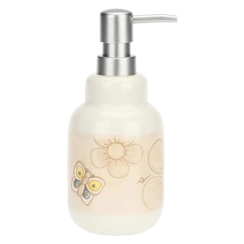 THUN, Dosa Sapone in Gres, Linea Elegance, Dispenser Sapone, Idea Regalo per la Casa, 8 x 8 x 19 cm