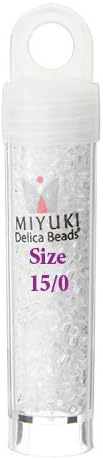 Miyuki 15/0 Delica Seed Beads 5.2gms - DIY Bead Jewelry in Crystal Luster