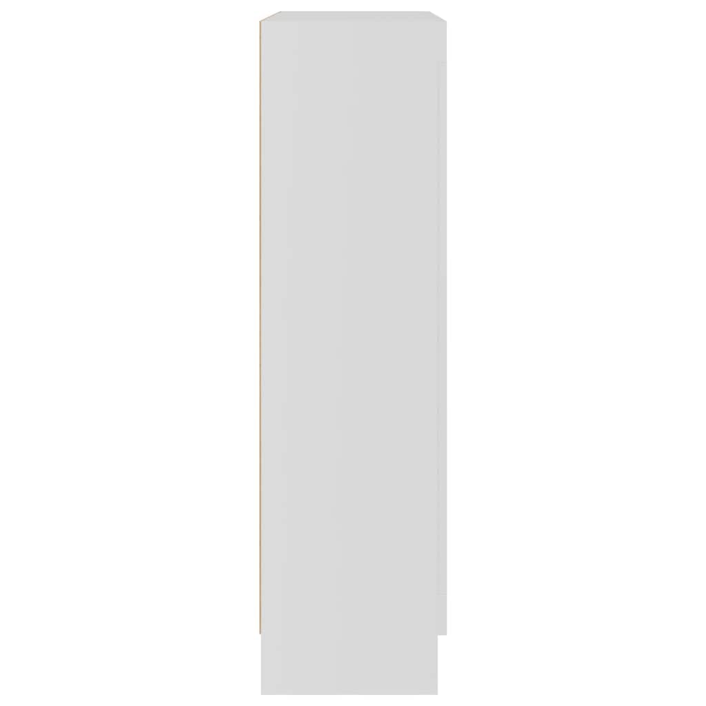 Szafa z witryny, biała, 82,5 x 30,5 x 115 cm, materiał drewnopochodny ze szklanymi drzwiami, 3 półki, regał na książki do salonu, biura, uniwersalny organizer do przechowywania