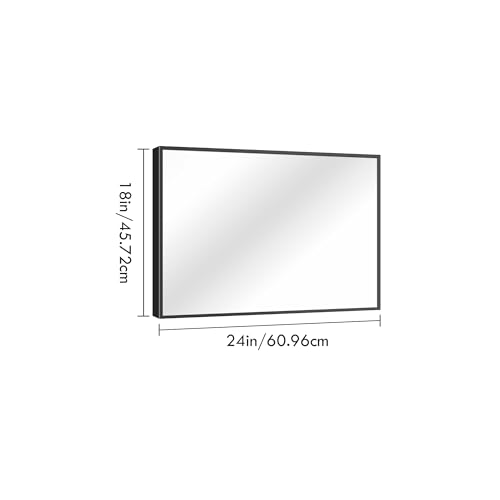 Image of DESBING Black Bathroom Mirror 2 Pack 18x24 Inch, Shatter-Resistant Wall Mirror with Durable Frame, Modern Decor for Entryway /Bathroom /Living Room - Horizontal /Vertical