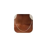 Fezodo Cadena de plata 925 para mujer, 0,8 mm de ancho, cadena de plata 925, sin colgante para mujeres, joyas, regalos para mujeres, novia, 41/46/51/56/61 cm, 46CM, Plata esterlina, Sin piedra