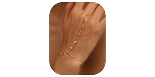 Gold Plated Link Bracelet for Women, Dainty Paperclip Chain Cuff Bangle, Stackable Chunky Jewelry, Medium