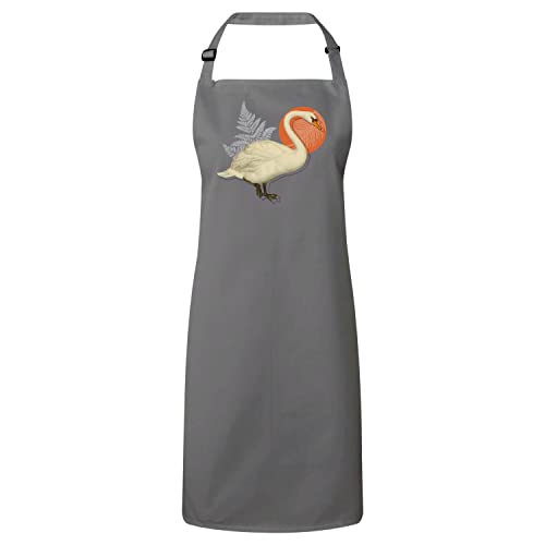 Tablier cuisine gris cygne illustration biologie ancienne collage