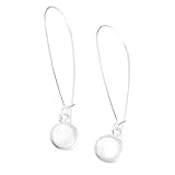 Bottled Up Designs Handmade Long Drop Earrings, Sterling Silver, Eco Friendly, Recycled Vintage Bottles, Made in USA, Birthday Gifts, Mothers Day, Women, Anniversary (Clear Dairy Bottle)