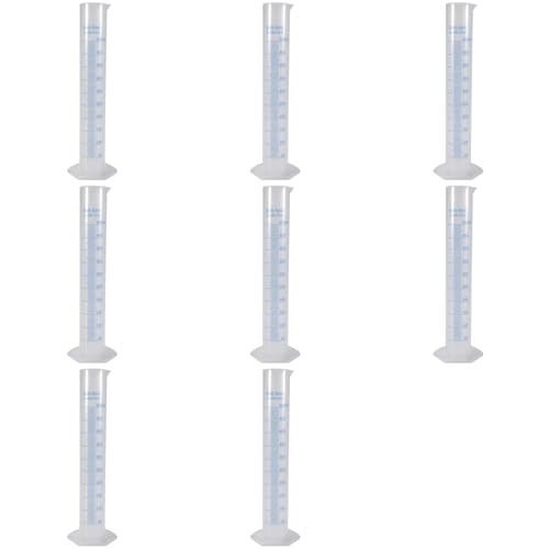 Tubo graduado de 500 ml en plástico de alta visibilidad con escala de medición estable, kit x8 2