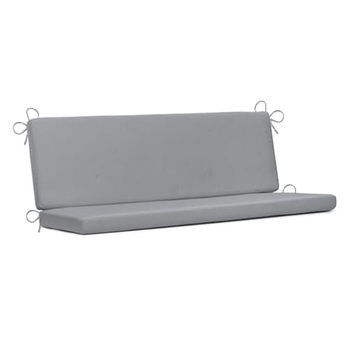 PARAMAISON Cuscino Dondolo 3 Posti Cook, Sfoderabile, Antigraffio, con Laccetti, Interni od Esterni, Imbottitura 5 cm, Universale | Grigio 135x55 cm