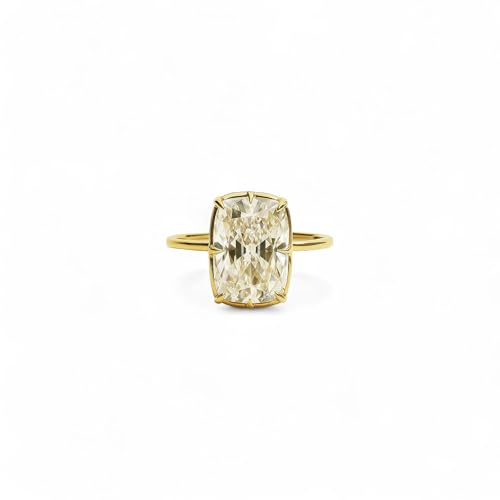 Old Mine Elongated Cushion Cut Moissanite Ring Engagement Ring 14K Solid Gold Antique Diamond Wedding Promise Ring For Love