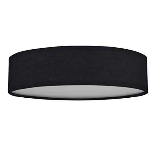 Smartwares Deckenleuchte – Textilschirm – 40 cm Ø – 3x E14 – Max. 40 W – Für LED geeignet – Schwarz – 10.004.69