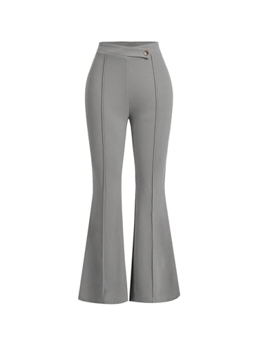 SOLY HUX Women's High Waisted Flare Pants Bell Bottom Business Office Work Pants Trousers