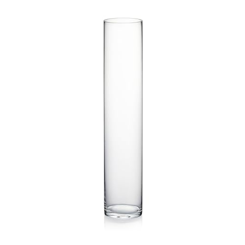 WGV Clear Cylinder Glass Vase, 4 by 20-Inch