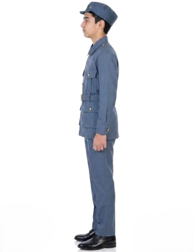 Image of BookMyCostume Premium Fabric Indian Air Force with Whistle Professional Community Helper Kids Fancy Dress Costume - Grey 10-11 years