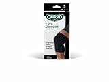 CURAD Knee Support for Men & Women, Elastic, Pull-Over, Knee Brance for Running Knee Pain, Workout Sports Knee Brace, Black, Small