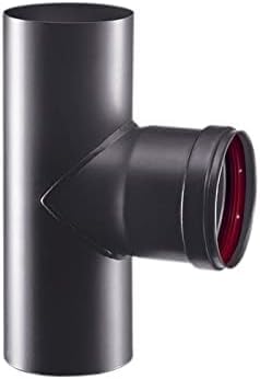 Raccordo a T 90° braga codino MM nero pellet con ispezione Bassa Stufa Codino (Diametro D 100mm MASKIO)