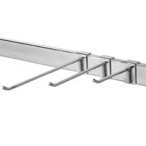 8 Inch Long Grid Hooks in Chrome for Slotted Hang Rail - Set of 25
