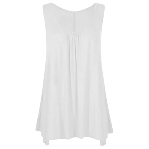 Ladies Swing Hanky Hem Top in White Cover
