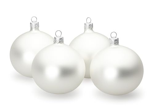 Sikora Essentials Klassische Christbaumkugeln aus Glas - matt - 6...
