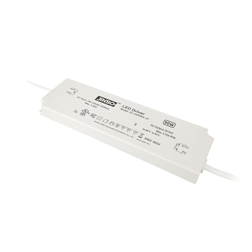 Image of Jinbo 90W 24V LED Driver, Power Supply, IP65 Waterproof, 3Years Warranty, Volts Transformer Adapter, Short Circuit Protection, Energy-Efficient & Reliable, LED Lights, Outdoor Light, UL Listed