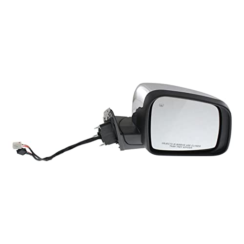 FITRITE AUTO PARTS New Right Passenger Side Power Door Mirror For 2011-2016 Jeep Grand Cherokee, Manual Folding, Heated, Chrome, and Puddle Light, Except SRT/SRT-8/Summit Models CH1321358