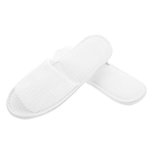 IWOWHERO Bulk Reusable Spa Slippers 5 Pairs for Hotel Spa Guesthouse Open Toe Soft Indoor Slippers