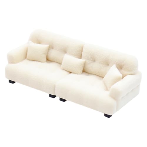 Hotainoys Mini canapé pour Maison de poupée – Canapé Miniature Moderne floqué Doux, Meubles de Maison poupée à l'échelle 1:12 pour Un Jeu réaliste,...