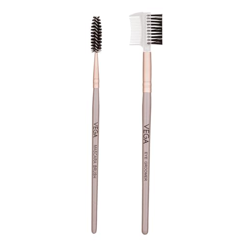 Image of Vega Mascara Brush & Eye Groomer for Eyelashes & Eyebrows | Eyebrow Grooming Brush, Lash Separator & Comb | Eye Makeup Tool for Defined Brows & Lashes for Beginners & Experts User Friendly