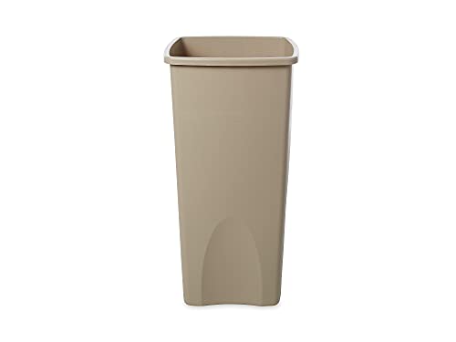 Image of 23 gal. Square Beige Trash Can