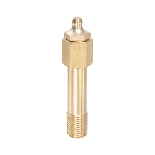 Image of uxcell Brass Straight Grease Fitting Assortment G1 /4 Thread 62mm Length Hydraulic Grease Fitting Accessories