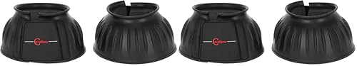 Kerbl 3211614 Springglocken Gummi, paarweise Klettver, schwarz, Gr. XFull (Packung mit 2)