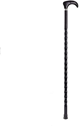 Canne de marche en bois massif sculpté 92cm pour aînés élégants
