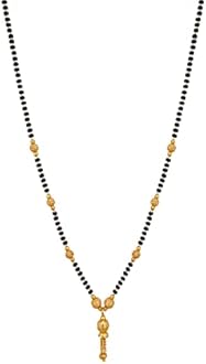 Brado Jewellery Traditional Combo of 4 Gold Plated 30 Inch and 18 Inch Mangalsutra Tanmaniya with 1 Pair of Earrings for Women and Girls, 30 inch and 18 inch, Gold, No Gemstone