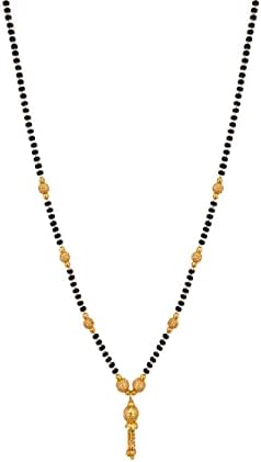 Brado Jewellery Traditional Combo of 4 Gold Plated 30 Inch and 18 Inch Mangalsutra Tanmaniya with 1 Pair of Earrings for Women and Girls, 30 inch and 18 inch, Gold, No Gemstone