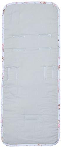 Capa De Carrinho Em Tecido Com Estampa De Bailarina Cinza E Rosa, Minha Casa Baby, Rosa/Cinza