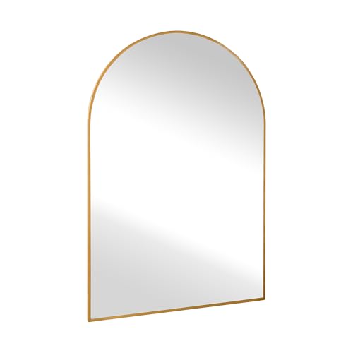 Arched Gold Bathroom Mirror,20 x 30 Inch Arch Wall Mirror with Wood Frame,Vanity Modern Tempered Glass Mirror for Bedroom,Entryway,Living Room - Image 7