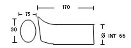 embout d'échappement universel look DTM 90 x 75 mm anschluss35–66 mm