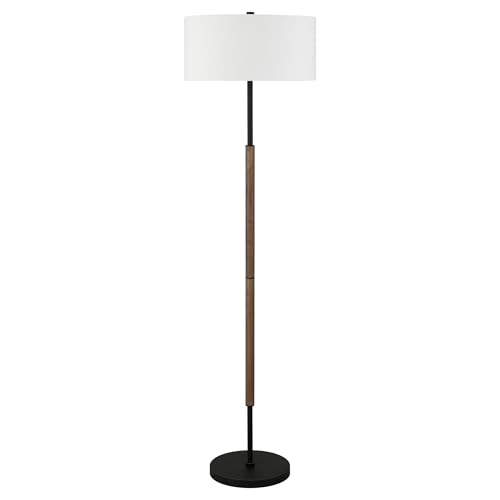 Image of Henn&Hart 61 inch Modern 2-Light Floor Lamp, Black